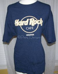 Hard Rock Cafe HOUSTON Faux Leather Letter Tshirt Sz XL